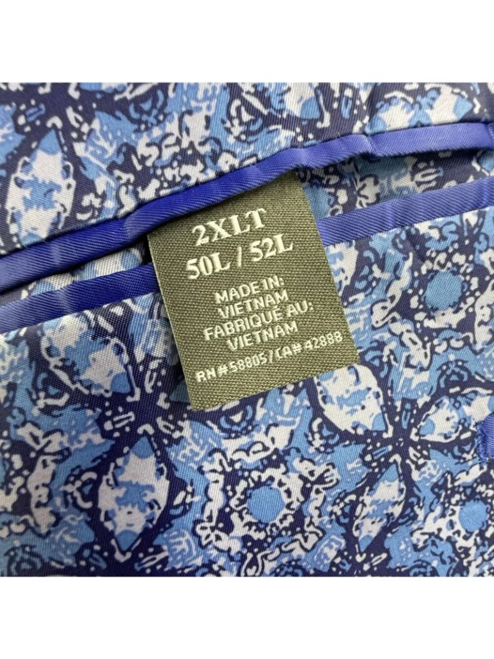 Oak Hill Blazer Mens 2XLT Blue Check Sport Coat Big & Tall Lined Jacket Business